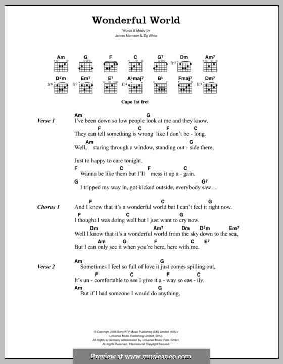 Wonderful World: Letras e Acordes by Eg White