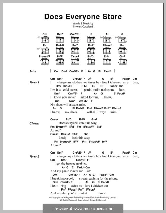 Does Everyone Stare (The Police): Letras e Acordes by Stewart Copeland