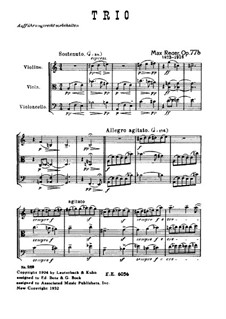 String Trio No.1 in A Minor, Op.77b: String Trio No.1 in A Minor by Max Reger