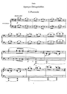 Aperçus désagréables: para piano de quadro mãos by Erik Satie