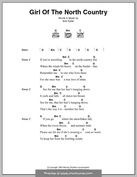 Girl from the North Country: Letras e Acordes by Bob Dylan