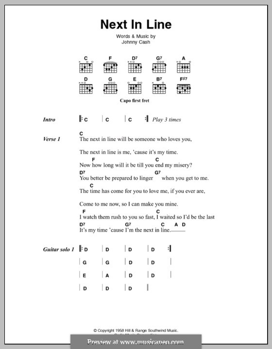 Next in Line: Letras e Acordes by Johnny Cash