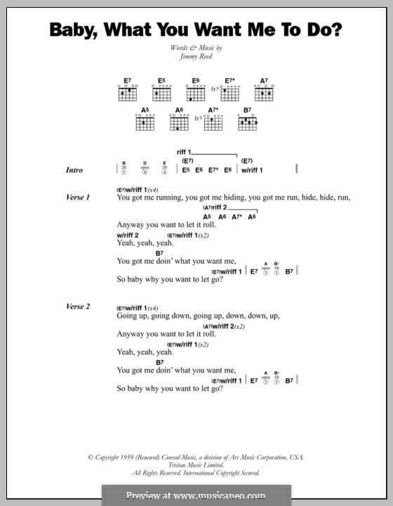 Baby, What You Want Me To Do (Etta James): Letras e Acordes by Jimmy Reed