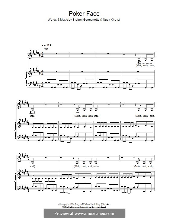 Letras Lady Gaga Poker Face Letras Lady Gaga Poker Face