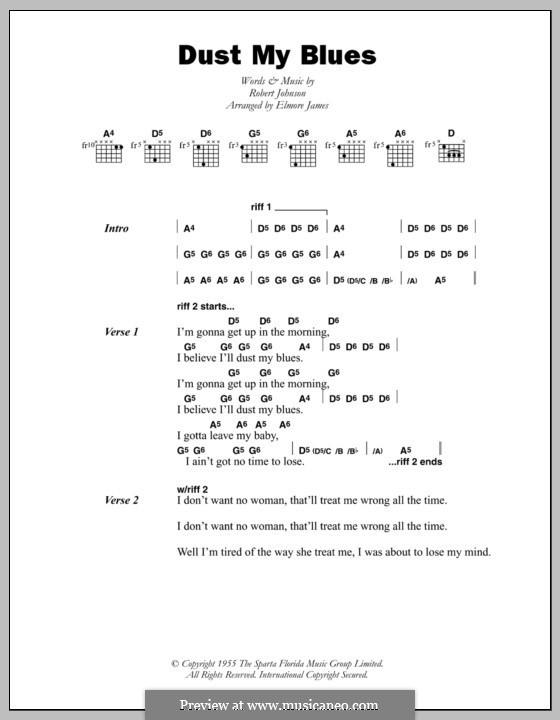 Dust My Blues (Elmore James): Letras e Acordes by Robert Leroy Johnson