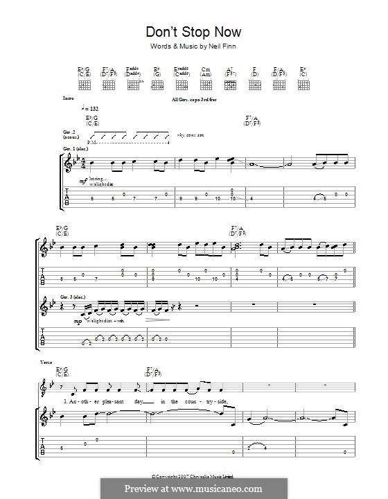 Don't Stop Now (Crowded House): Para guitarra com guia by Neil Finn