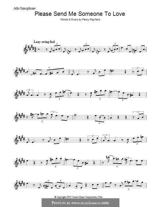 Please Send Me Someone to Love: para saxofone by Percy Mayfield