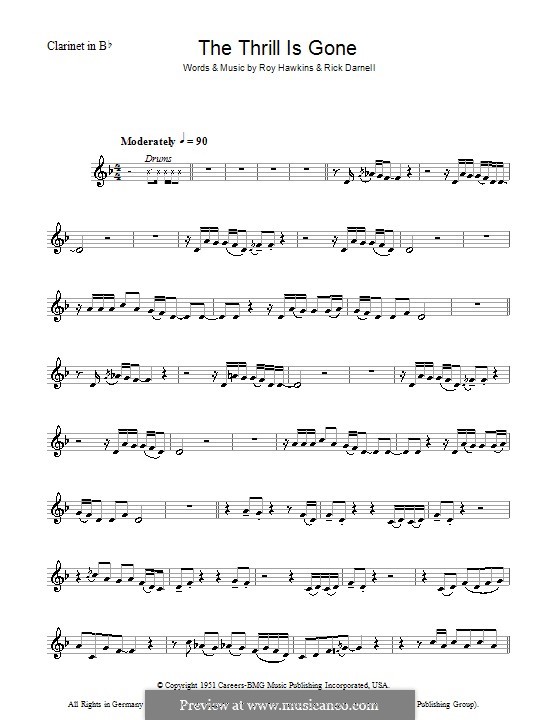 The Thrill Is Gone (B.B. King): para clarinete by Rick Darnell, Roy Hawkins