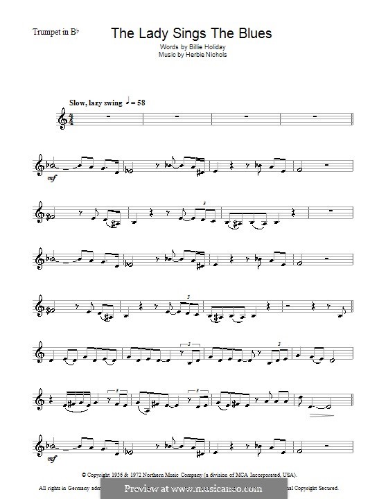 The Lady Sings the Blues (Billie Holiday): para trompeta by Herbie Nichols