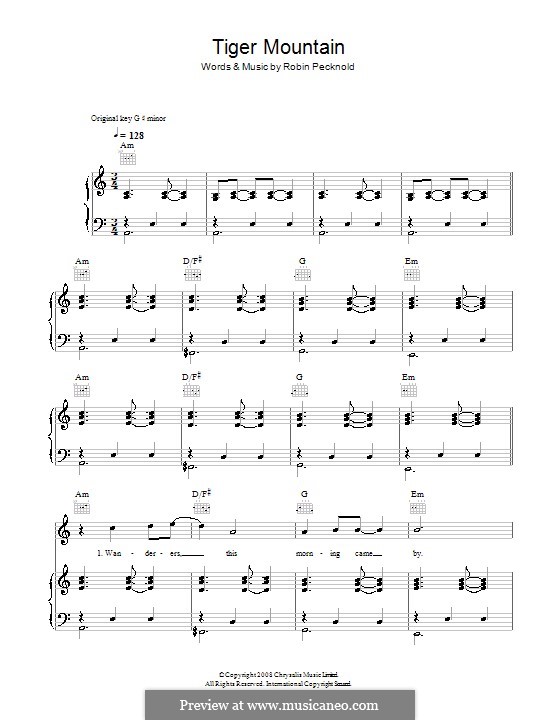 Tiger Mountain Peasant Song (Fleet Foxes): Para vocais e piano (ou Guitarra) by Robin Pecknold