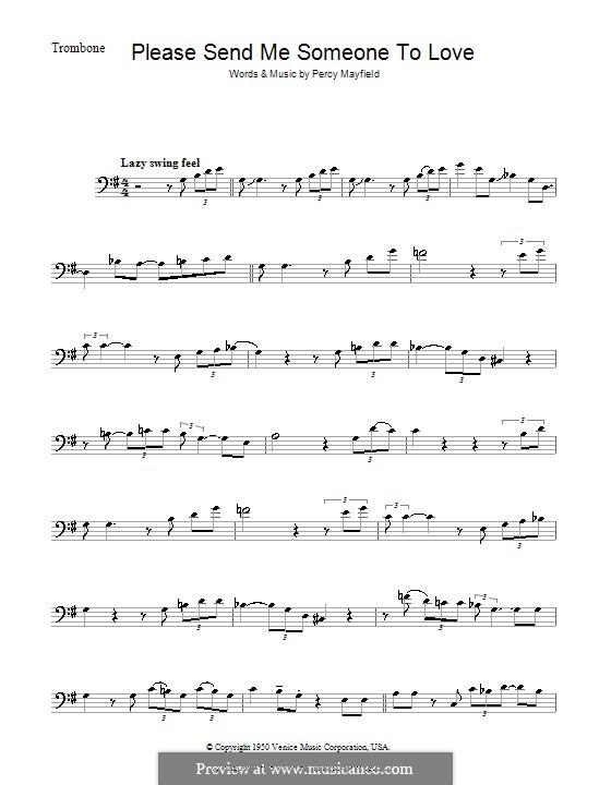 Please Send Me Someone to Love: para trombone by Percy Mayfield
