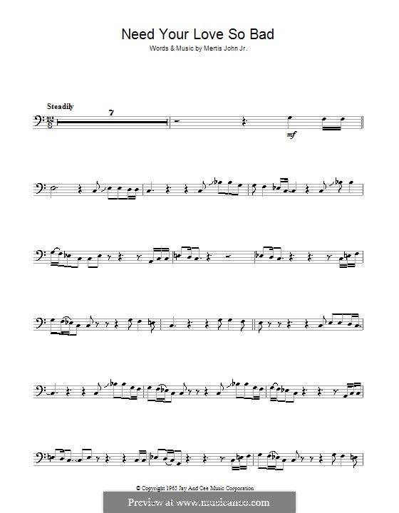 Need Your Love So Bad (Fleetwood Mac): para trombone by Mertis John Jr.