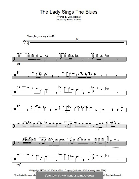 The Lady Sings the Blues (Billie Holiday): para trombone by Herbie Nichols