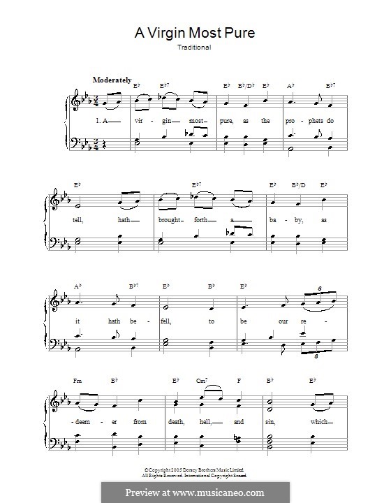 A Virgin Most Pure: Para vocais e piano by folklore