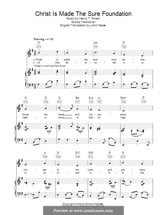 Christ Is Made the Sure Foundation: Para vocais e piano (ou Guitarra) by Henry Smart