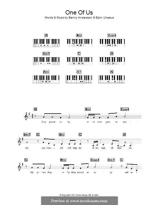 One of Us (ABBA): para teclado by Benny Andersson, Björn Ulvaeus
