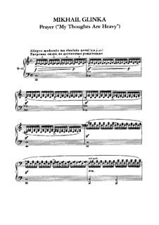 My Thoughts are Heavy. Prayer: Para Piano by Mikhail Glinka