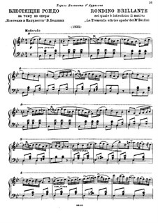 Rondo Brilliant on a Theme from 'Montagues and Capulets' by V. Bellini: Rondo Brilliant on a Theme from 'Montagues and Capulets' by V. Bellini by Mikhail Glinka