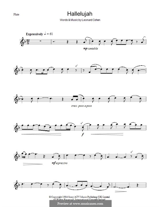Instrumental version: para flauta by Leonard Cohen