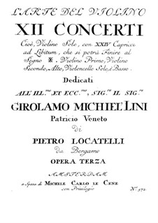 Twelve Concertos for Violin and Basso Continuo, Op.3: parte Solo by Pietro Locatelli