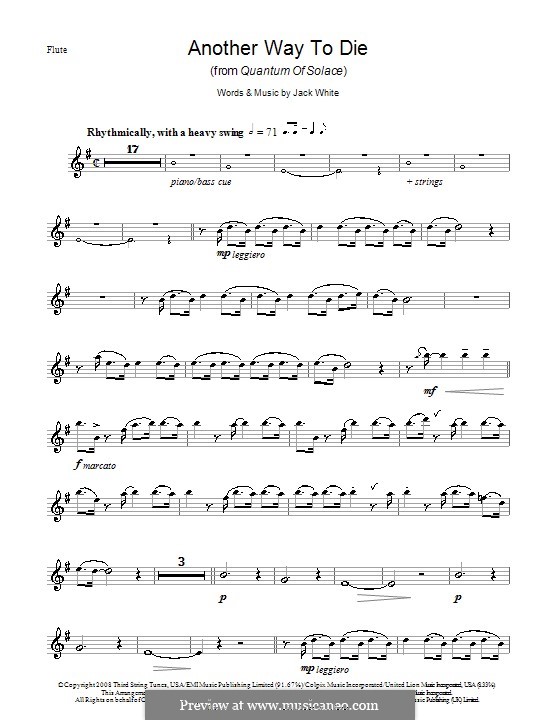 Another Way To Die (Jack White & Alicia Keys): para flauta by Jack White