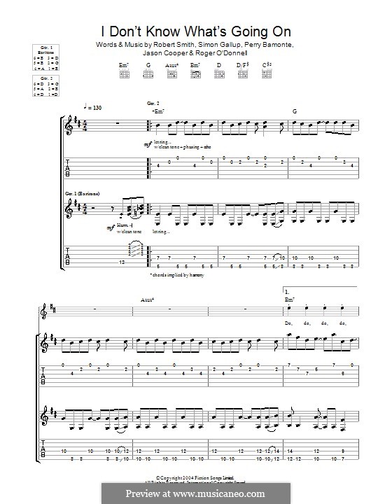 I Don't Know What's Going On (The Cure): Para guitarra com guia by Jason Cooper, Perry Bamonte, Robert Gary Smith, Roger O'Donnell, Simon Gallup