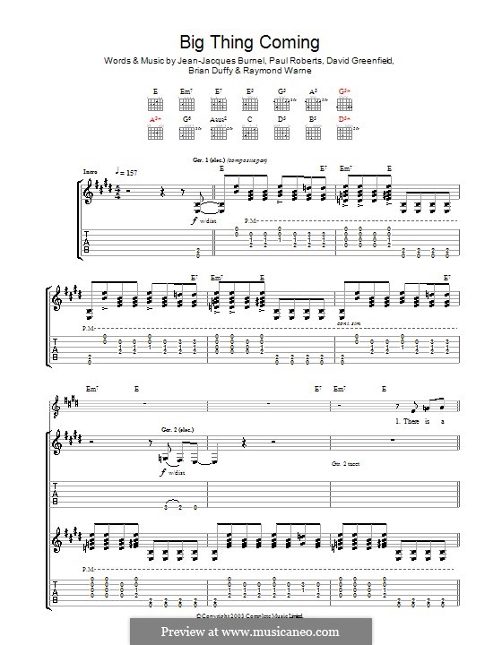 Big Thing Coming (The Stranglers): Para guitarra com guia by Brian Duffy, David Greenfield, Jean-Jacques Burnel, Paul Roberts, Raymond Warne