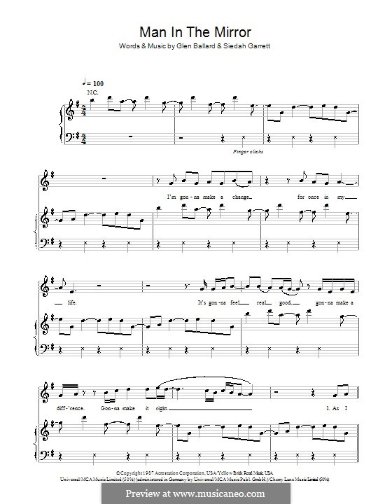 Vocal-instrumental version: For voice and piano or guitar (Michael Jackson) by Glen Ballard, Siedah Garrett