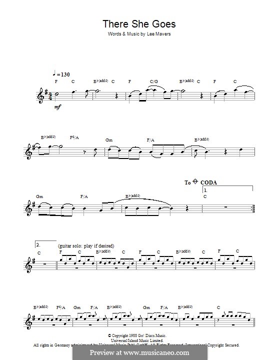 There She Goes (The Las): para clarinete by Lee Mavers