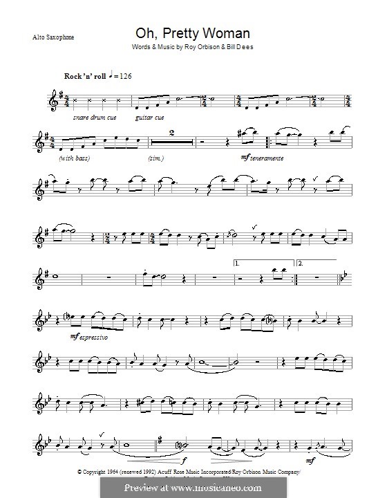 Oh, Pretty Woman: para Saxofone Alto by Bill Dees, Roy Orbison