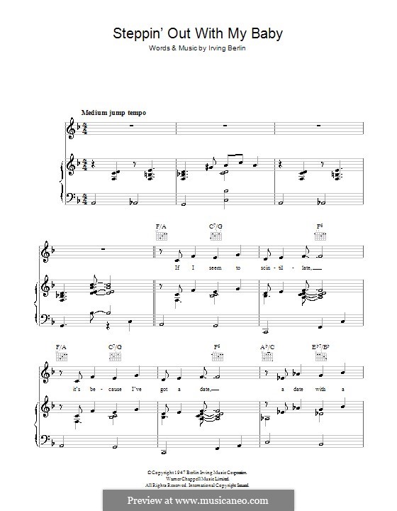Steppin' Out with My Baby: Para vocais e piano (ou Guitarra) by Irving Berlin