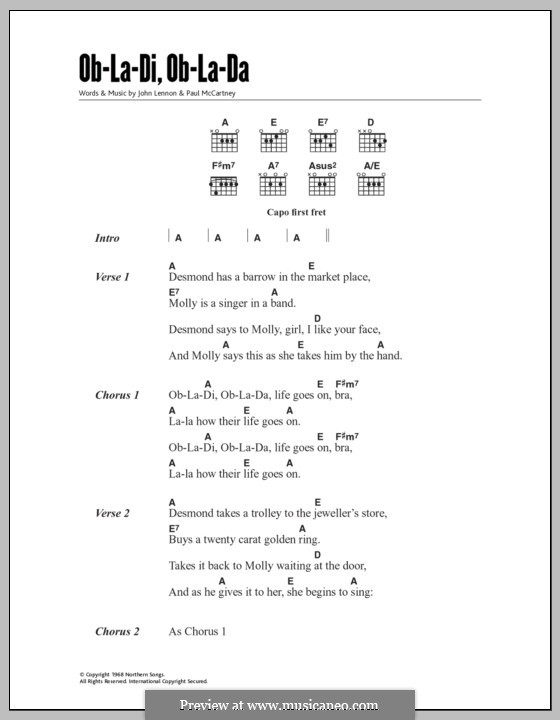 The beatles ноты для гитары. Obladi oblada ноты для фортепиано. Блюз на бас гитаре табы. Как играть на гитаре. La di die аккорды.