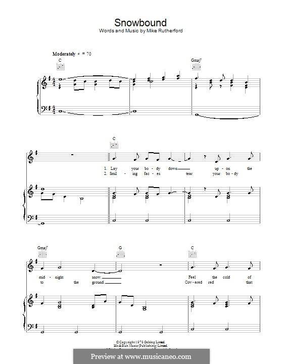 Snowbound (Genesis): Para vocais e piano (ou Guitarra) by Mike Rutherford