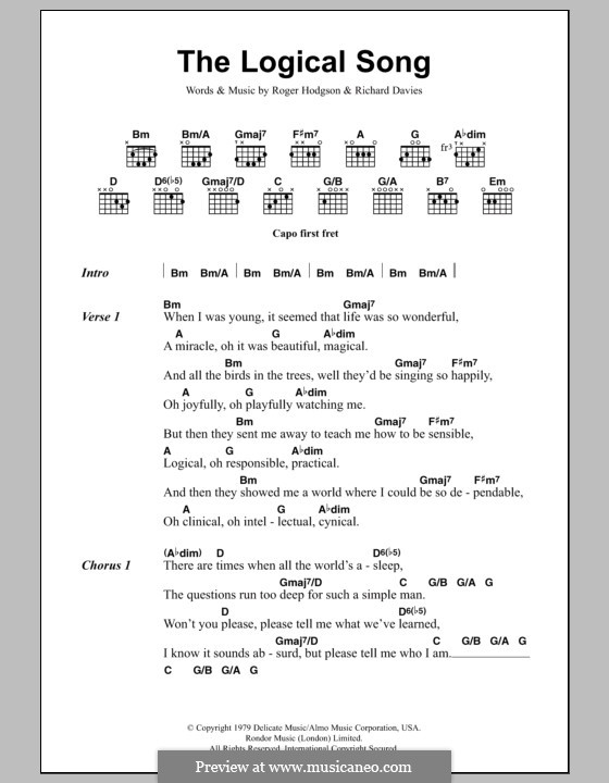 The Logical Song (Supertramp): Letras e Acordes by Rick Davies, Roger Hodgson