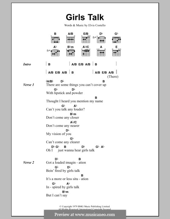 Girls Talk (Dave Edmunds): Letras e Acordes by Elvis Costello