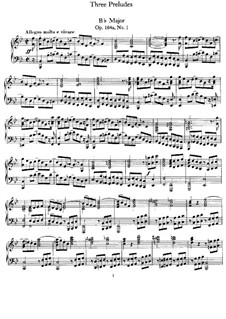 Three Preludes, Op.104a: set completo by Felix Mendelssohn-Bartholdy
