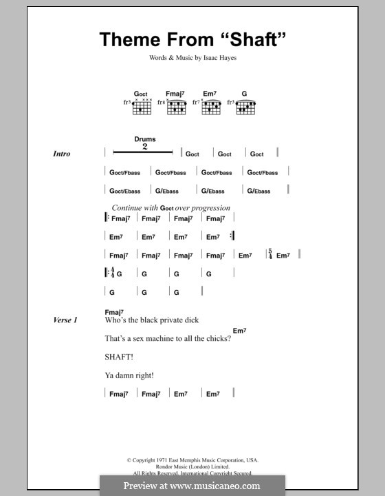 Theme from Shaft: Letras e Acordes by Isaac Hayes