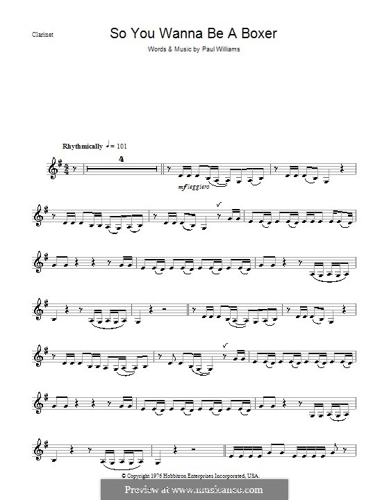 So You Wanna Be a Boxer (from Bugsy Malone): para clarinete by Paul H. Williams