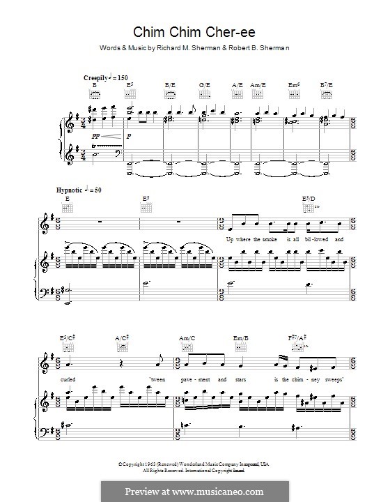 Chim Chim Cher-ee (from Mary Poppins): Para vocais e piano (ou Guitarra) by Richard M. Sherman, Robert B. Sherman