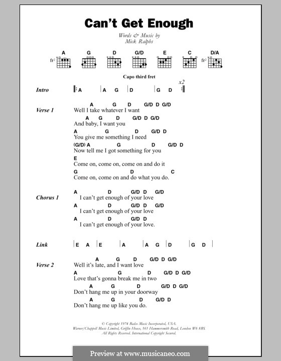 Can't Get Enough (Bad Company): Letras e Acordes by Mick Ralphs