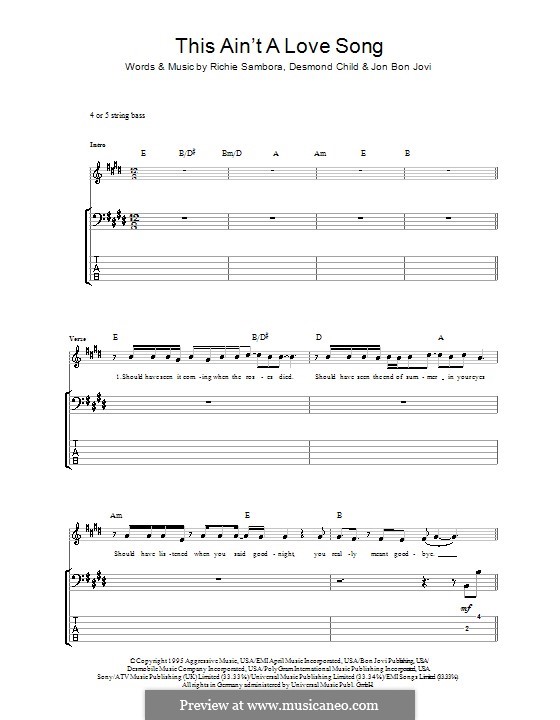 This ain't a Love Song (Bon Jovi): para baixo com guia by Desmond Child, Jon Bon Jovi, Richie Sambora