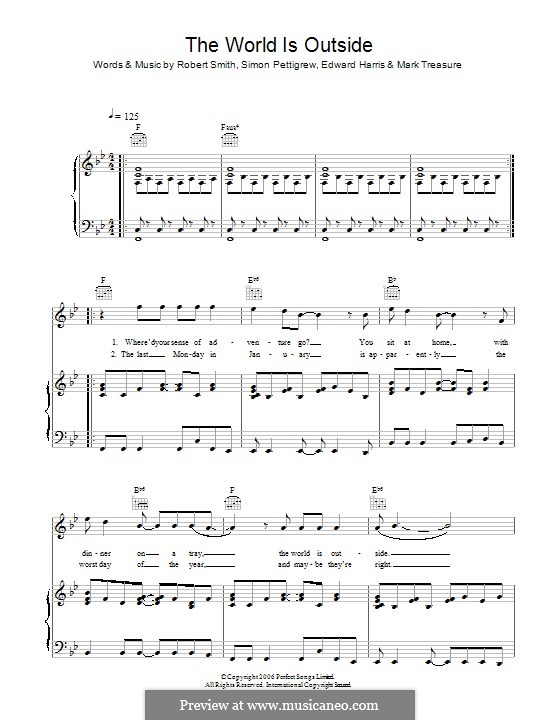 The World Is Outside (Ghosts): Para vocais e piano (ou Guitarra) by Edward Harris, Mark Treasure, Robert Gary Smith, Simon Pettigrew