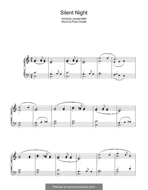 Piano version: para um único musico (Editado por H. Bulow) by Franz Xaver Gruber