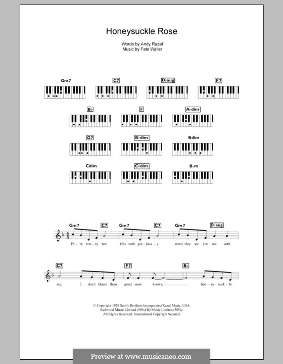 Honeysuckle Rose: para teclado by Fats Waller