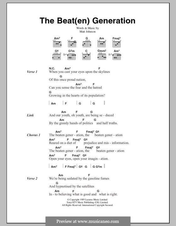 The Beat(en) Generation (The The): Letras e Acordes by Matthew Johnson