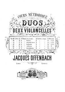 Duos for Two Cellos, Op.49: Duos No.4-6 – parts by Jacques Offenbach