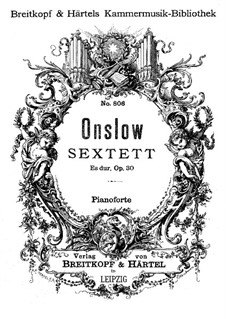Sextet for Piano and Winds, Op.30: partes by Georges Onslow