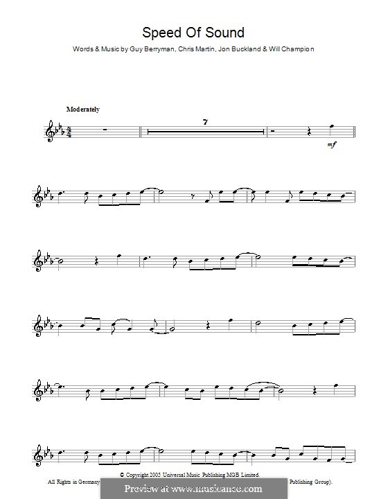 Speed of Sound (Coldplay): para flauta by Chris Martin, Guy Berryman, Jonny Buckland, Will Champion