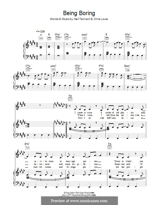 Being Boring (The Pet Shop Boys) Por C. Lowe, N. Tennant Em MúsicaNeo