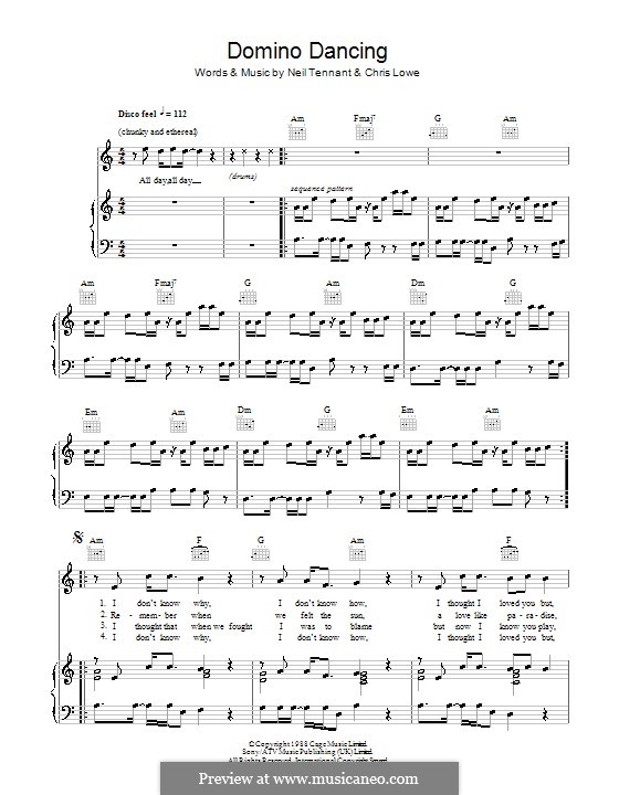 Domino Dancing (The Pet Shop Boys) Por C. Lowe, N. Tennant Em.